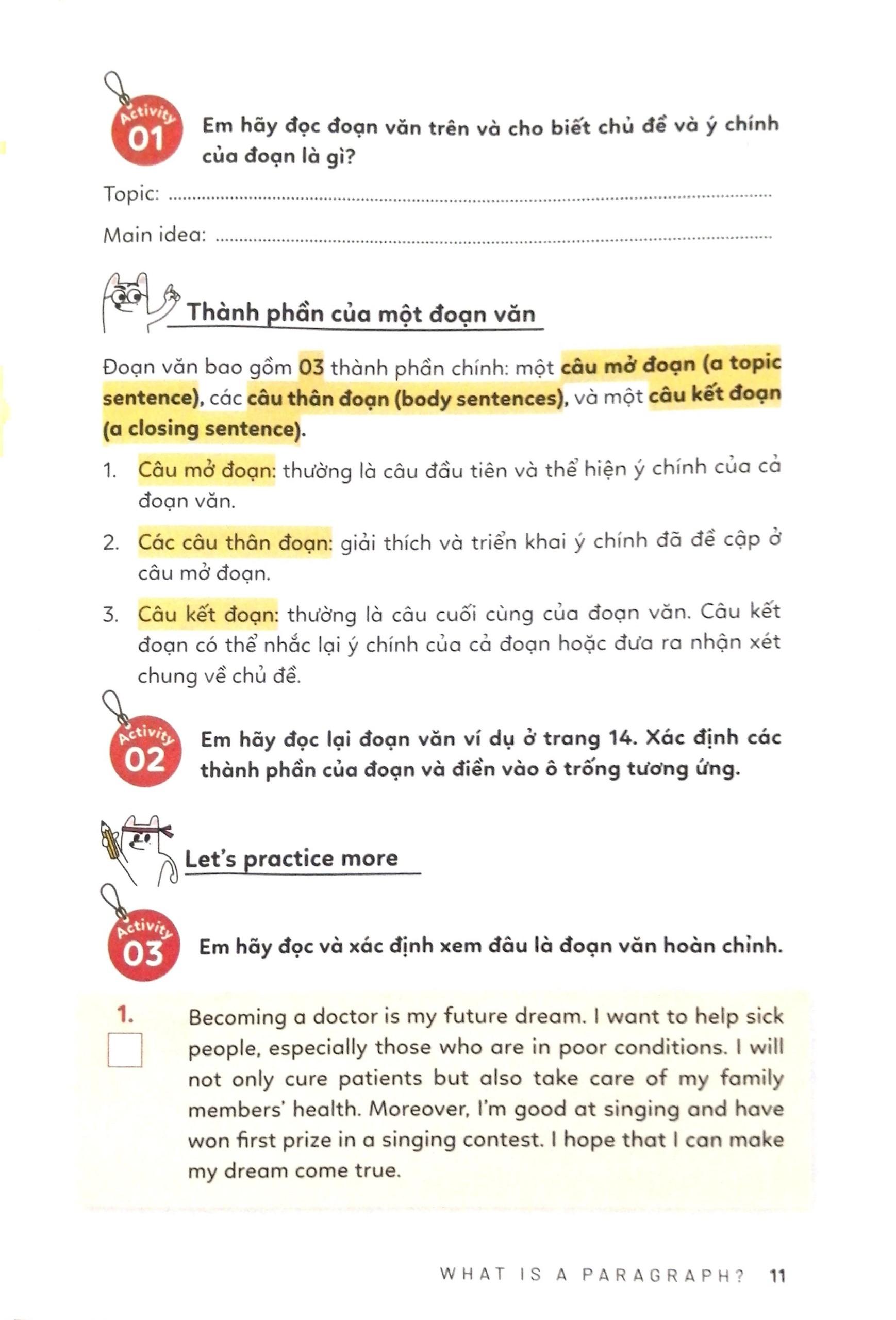 Let’s Write! - Viết Đoạn Không Khó - Tập 1 (Tái Bản 2023)