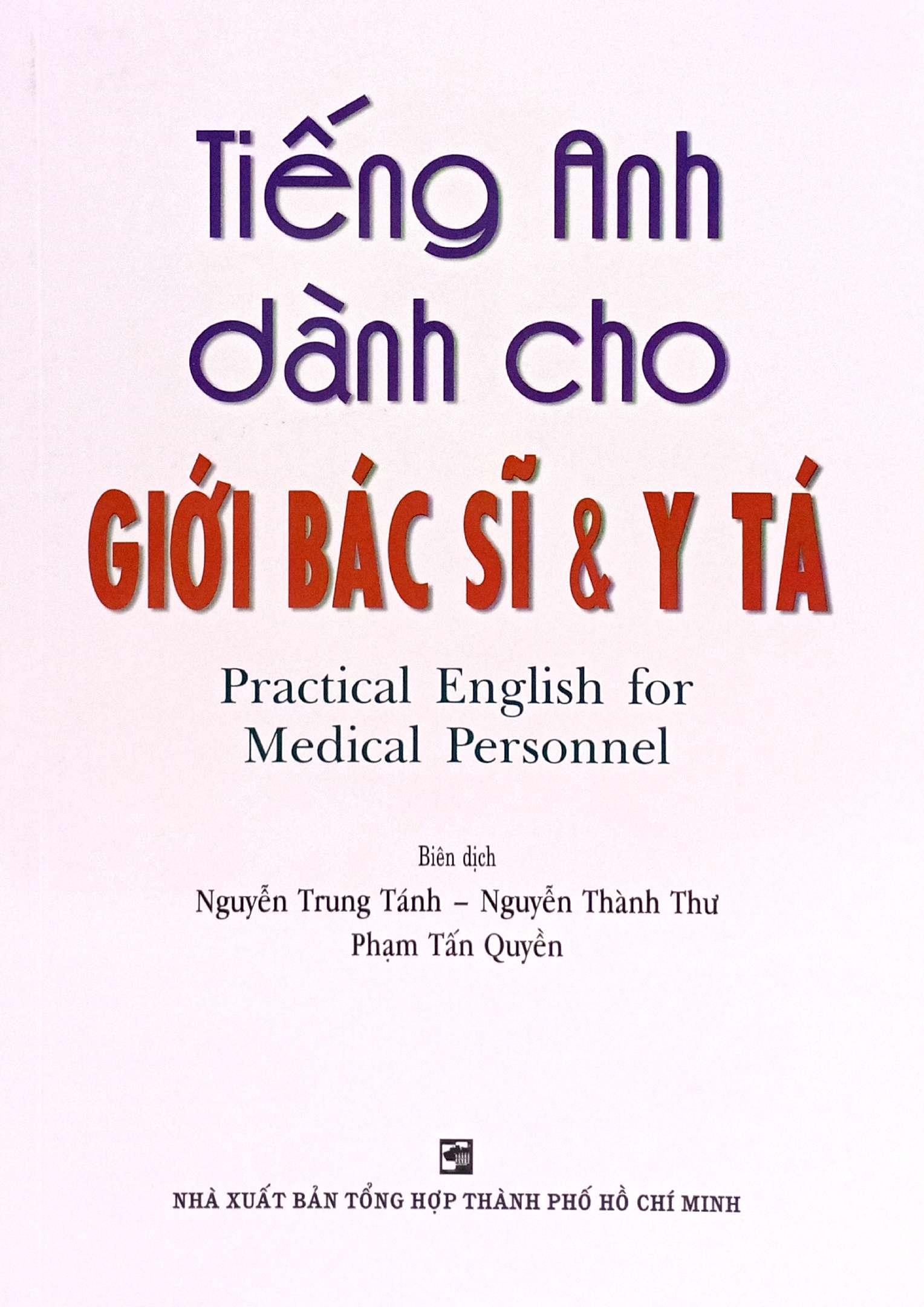 Sách - Tiếng Anh Dành Cho Giới Bác Sĩ Và Y Tá
