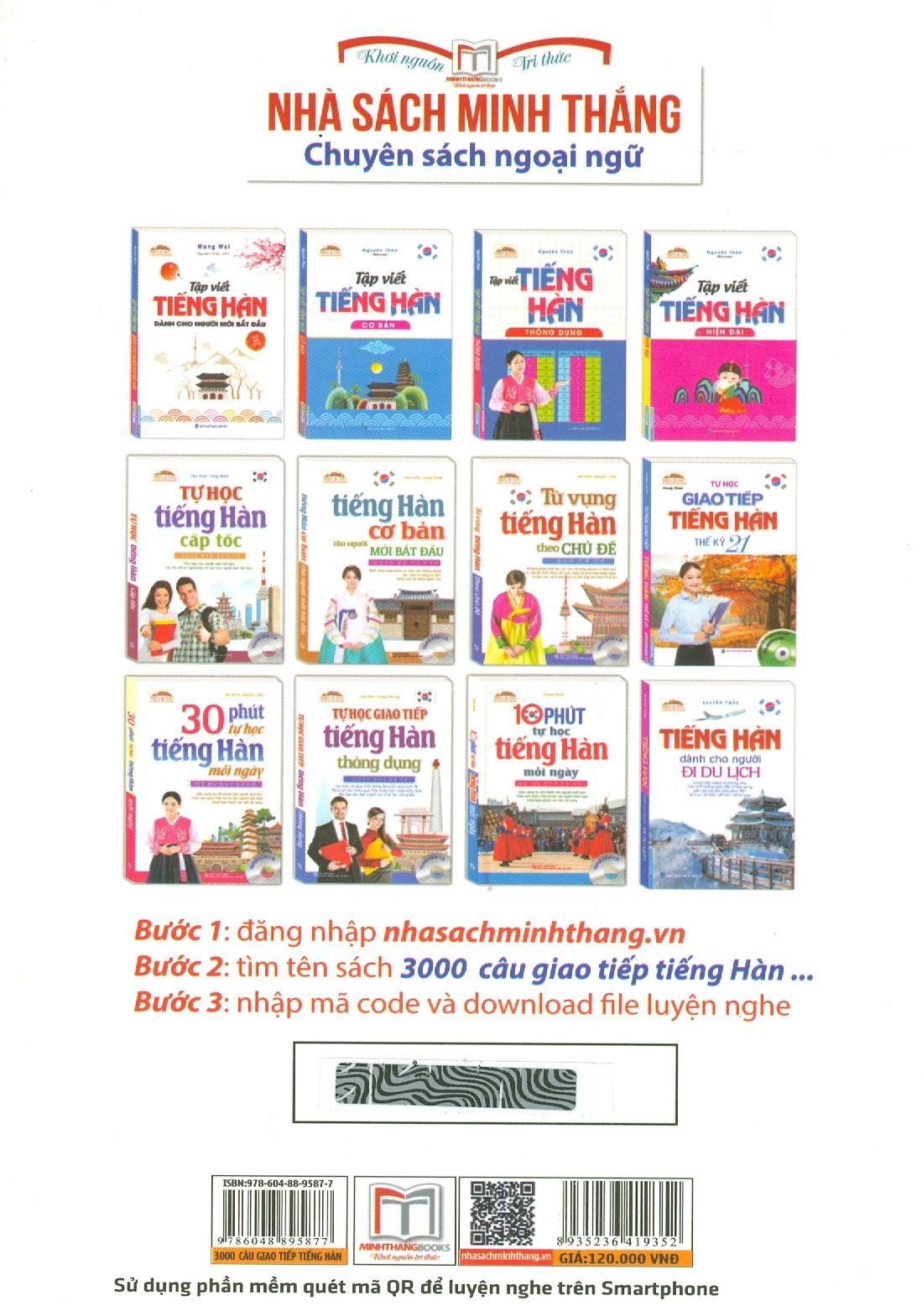 3000 Câu Giao Tiếp Tiếng Hàn Theo Chủ Đề (Sách Bản Quyền)