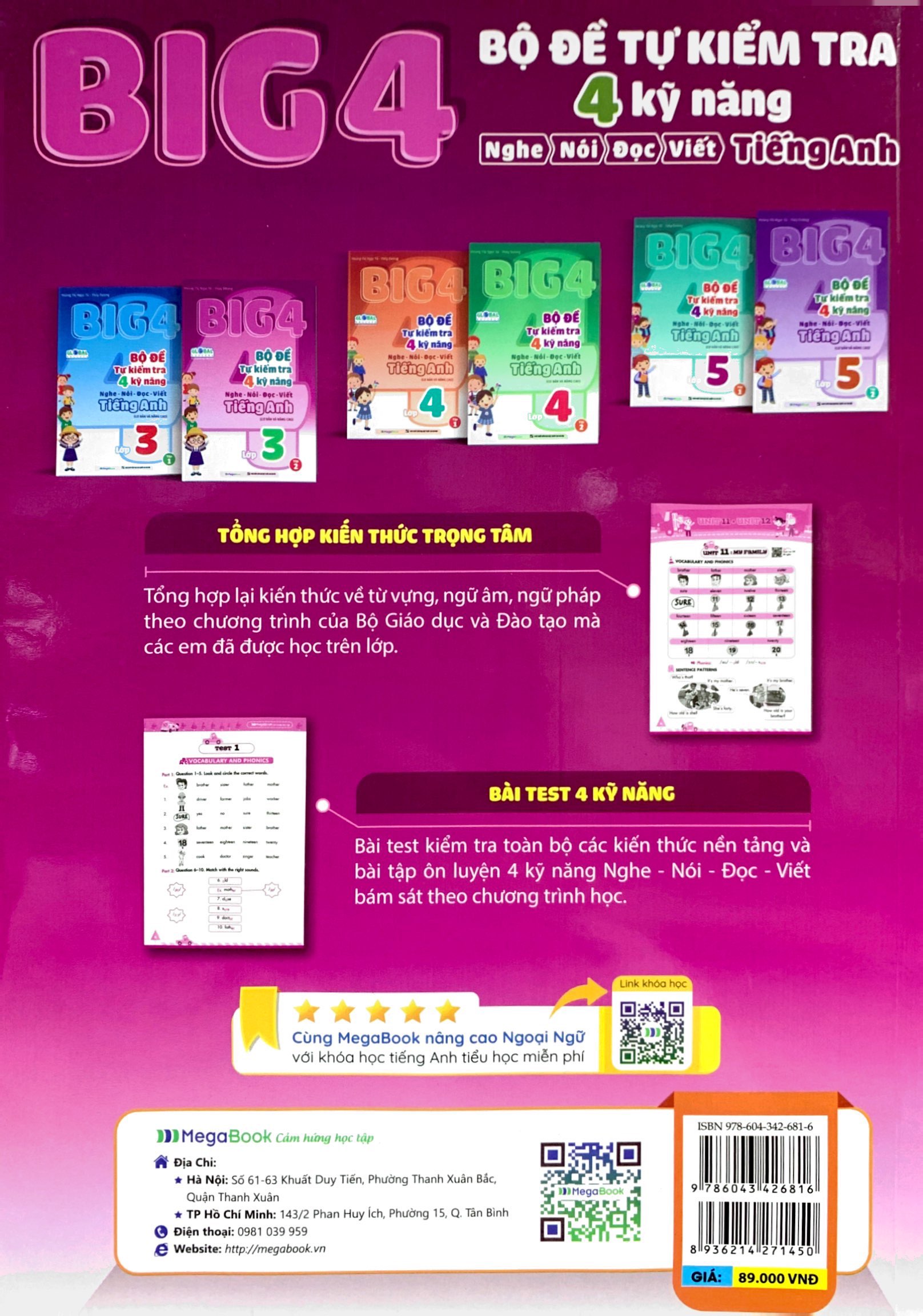 Global Sucess - Big 4 - Bộ Đề Tự Kiểm Tra 4 Kỹ Năng Nghe-Nói-Đọc-Viết Tiếng Anh Cơ Bản Và Nâng Cao - Lớp 3 (MGB)