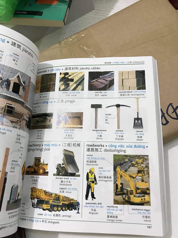 Combo 2 sách Từ điển hình ảnh Tam Ngữ Trung Anh Việt – Visual English Vietnamese Chinese Trilingual Dictionary + Phân tích đáp án các bài luyện dịch Tiếng Trung +DVD tài liệu