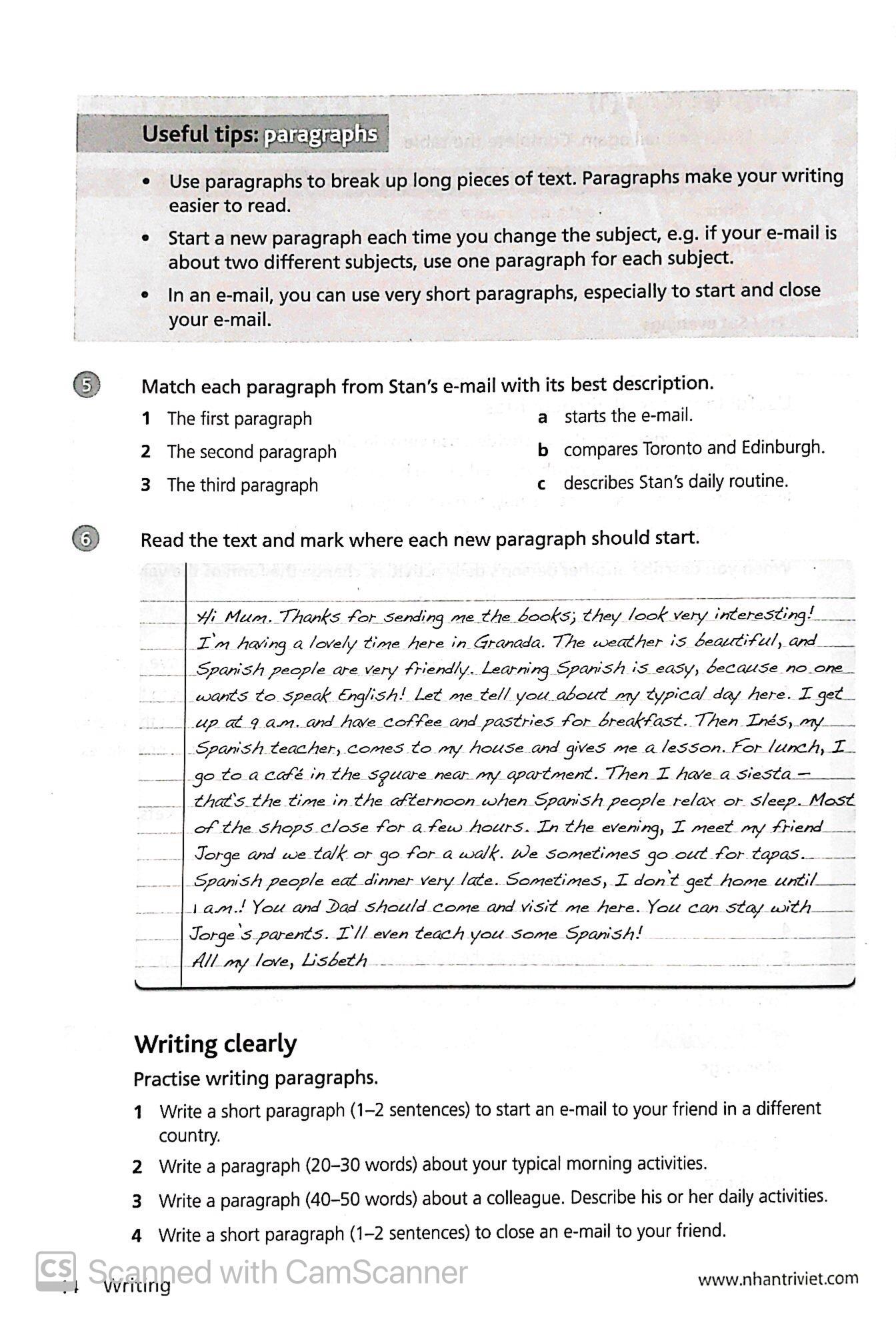 Collins English For Life - Writing A2 Pre-intermediate