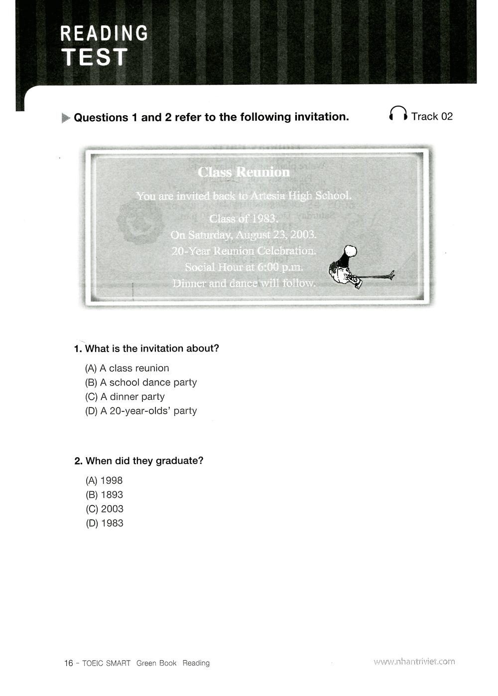 Toeic Smart - Green Book Reading (Kèm CD)
