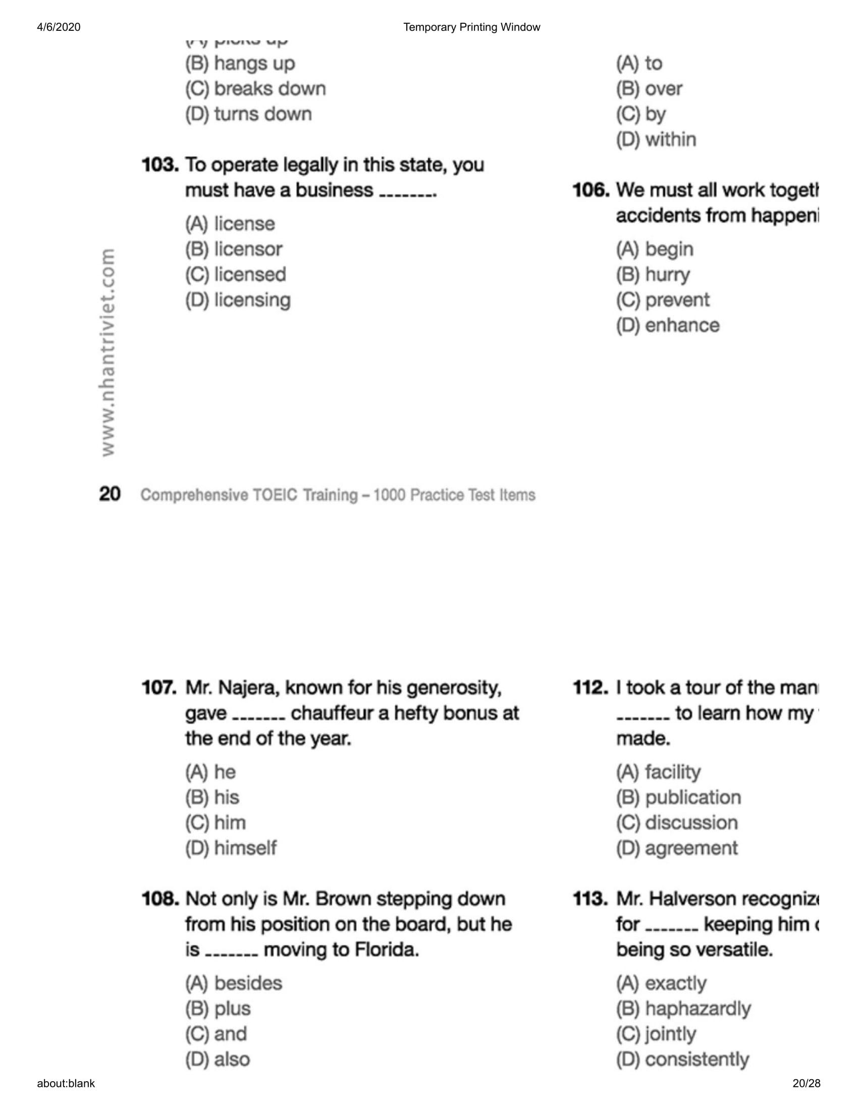 Comprehensive Toeic Training 1000 Practice Test Items (Vol 3) - Kèm CD