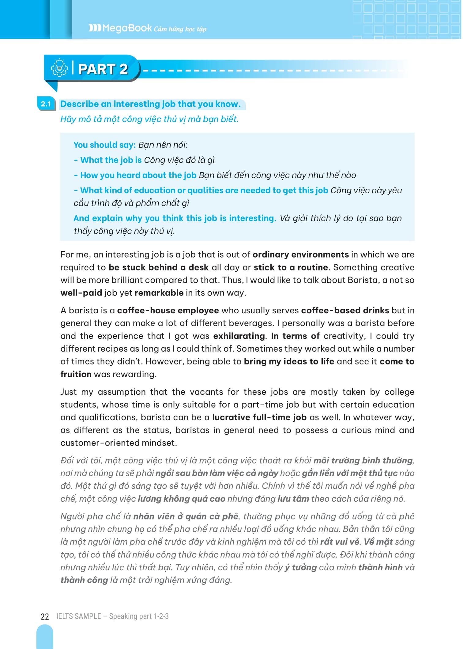 IELTS Sample Speaking Part 1-2-3 Tuyển Tập Câu Trả Lời Mẫu Hay Nhất