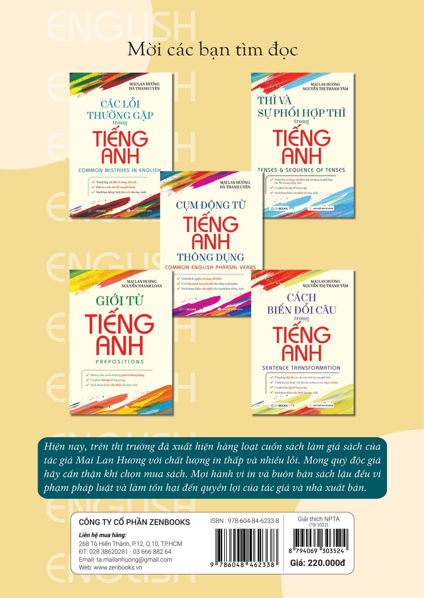 Combo 1 Cuốn sách: Giải Thích Ngữ Pháp Tiếng Anh (Tái Bản 2022)