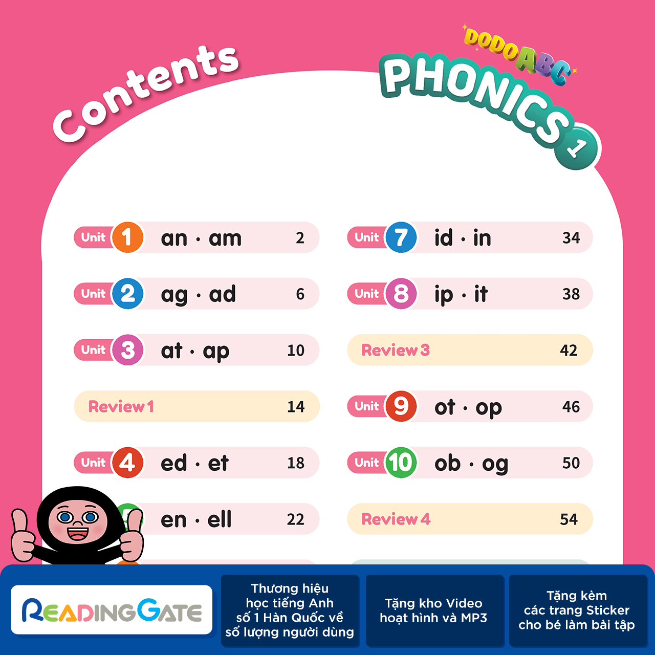 Sách DODO ABC WORKBOOK - PHONICS 5 READING GATE Cho Bé Từ 5 Đến 8 Học Ngữ Âm, Đánh Vần Tiếng Anh
