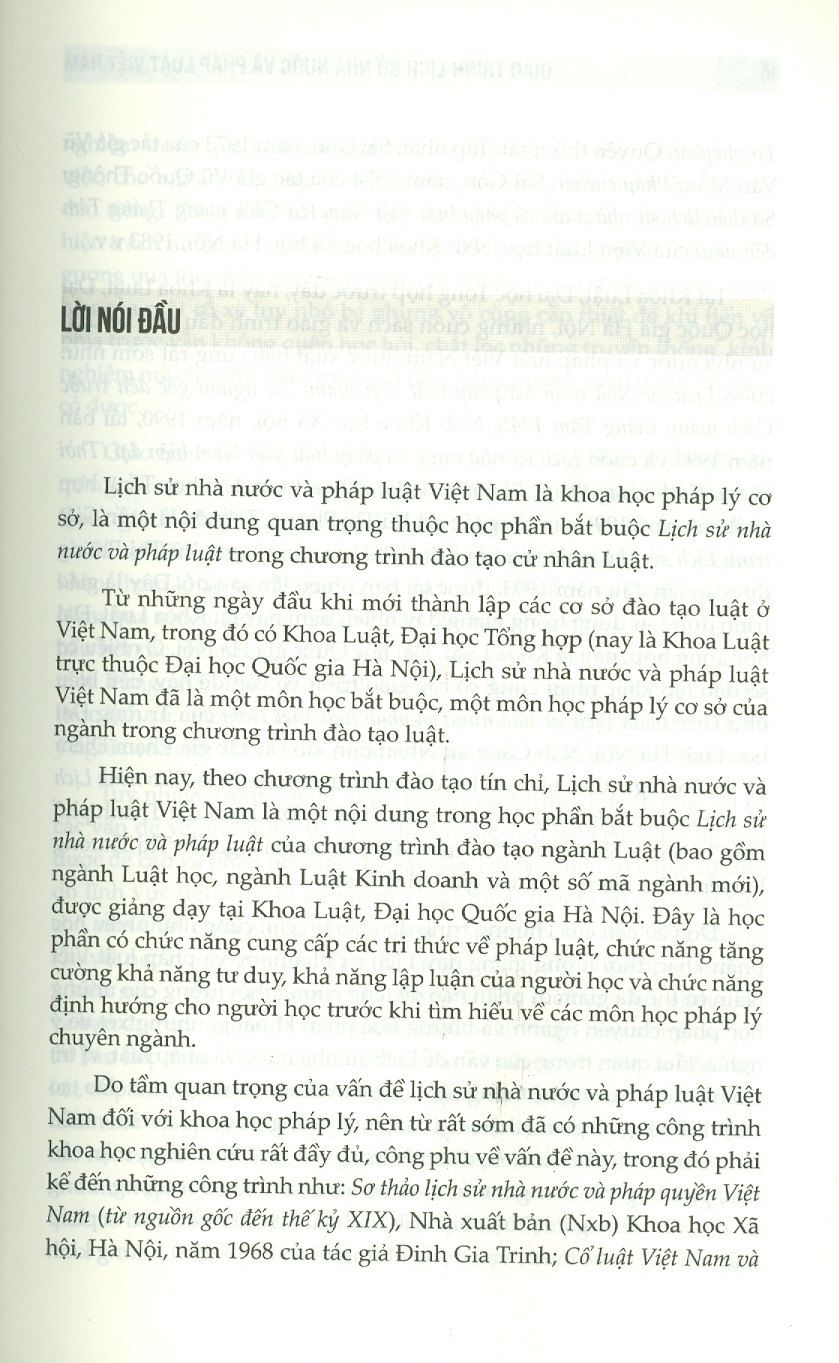 Giáo Trình Lịch Sử Nhà Nước Và Pháp Luật Việt Nam - PGS. TS. Nguyễn Minh Tuấn, TS. Phạm Thị Duyên Thảo, TS. Mai Văn Thắng - Tái bản - (bìa mềm)