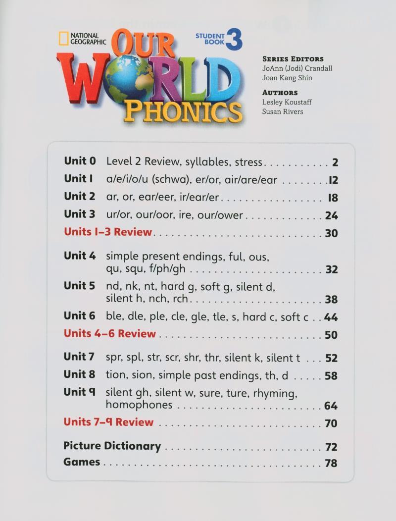 OUR WORLD AME PHONICS 3 STUDENT BOOK & AUDIO CD