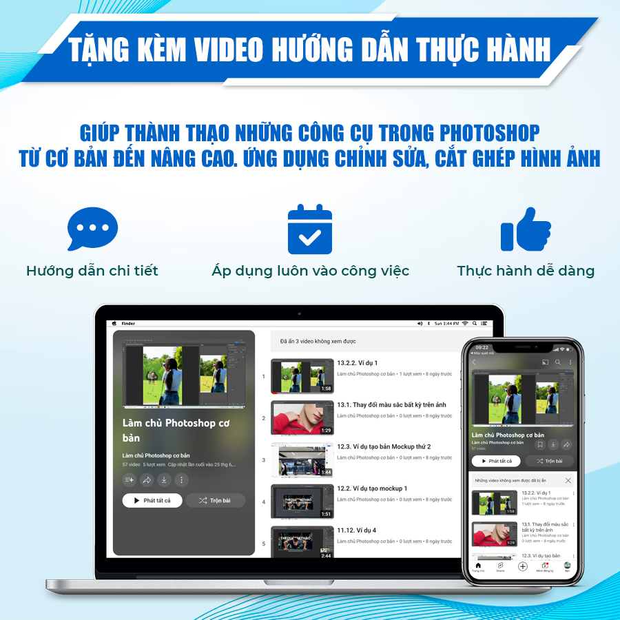 Sách Photoshop, Bộ 2 Cuốn Từ Cơ Bản Đến Nâng Cao, Tặng Video Hướng Dẫn + Sách Sổ Tay + Kho Tài Liệu