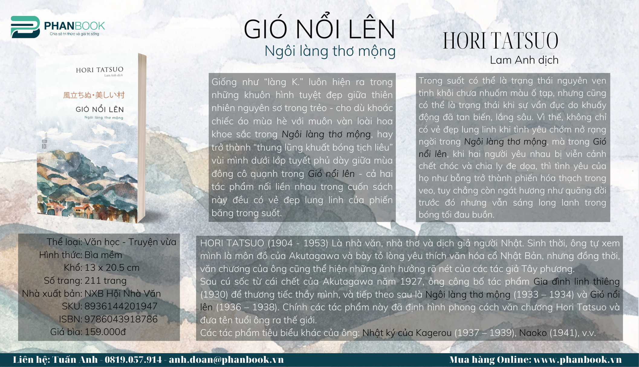 Gió Nổi Lên - Ngôi Làng Thơ Mộng - Hori Tatsuo - Lam Anh dịch - (bìa mềm)