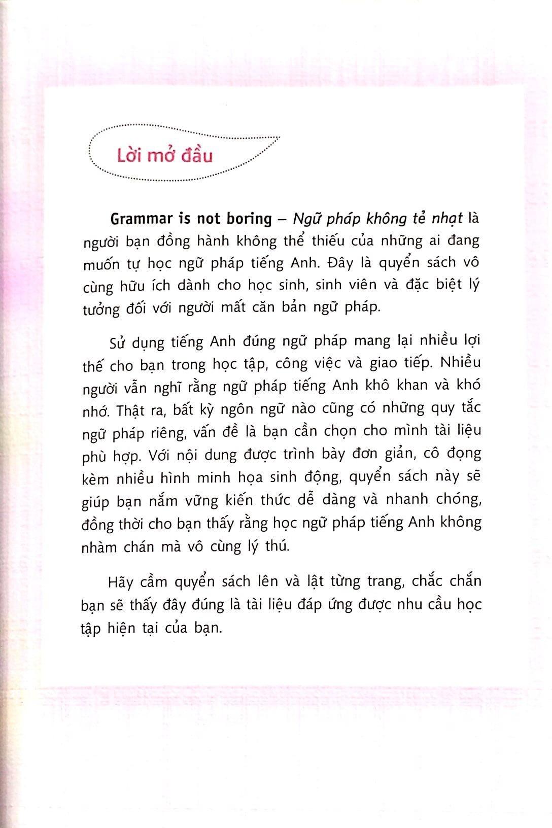 Sách - Grammar Is Not Boring - Ngữ Pháp Không Tẻ Nhạt (Tái Bản 2024)