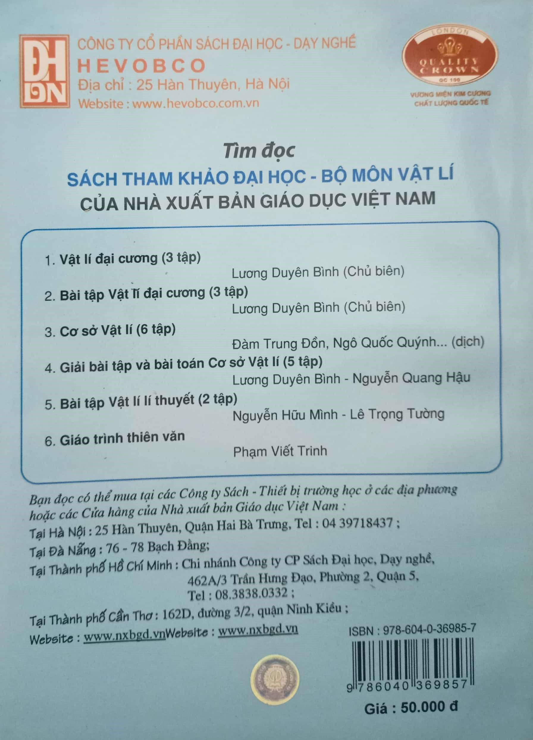 Vật lý đại cương, tập1 - Cơ - Nhiệt (dùng cho các trường đại học khối kỹ thuật công nghiệp)