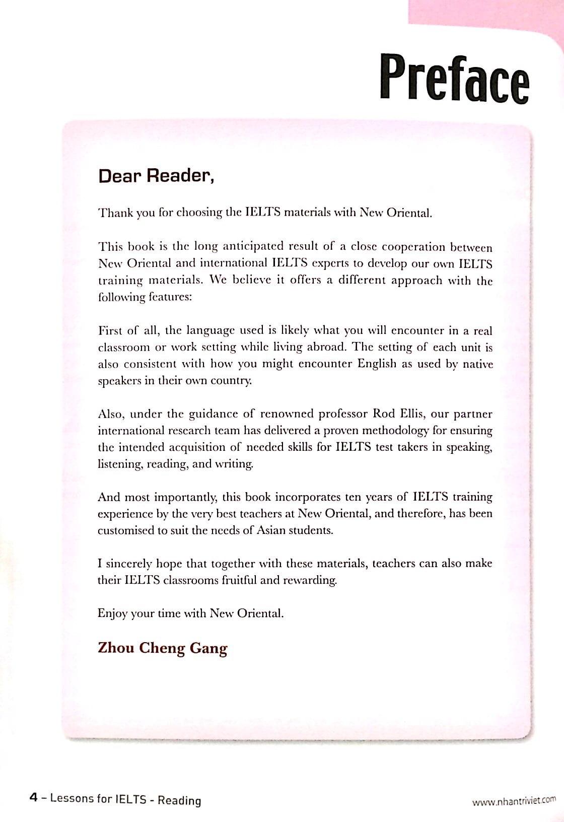 Lessons For IELTS Reading (Tái Bản 2023)