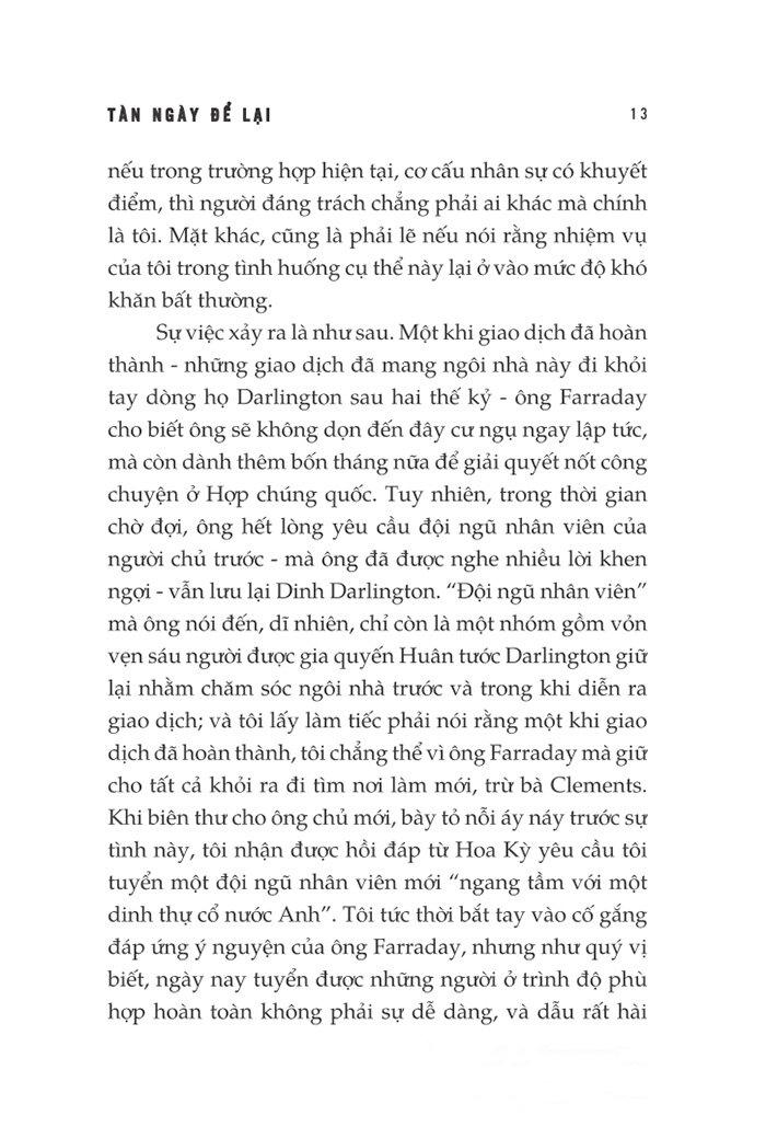 Tàn Ngày Để Lại (Bìa Cứng)