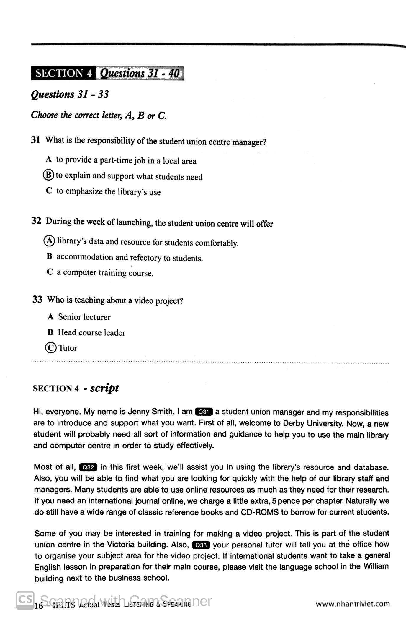 IELTS Actual Test Listening & Speaking (Kèm CD)