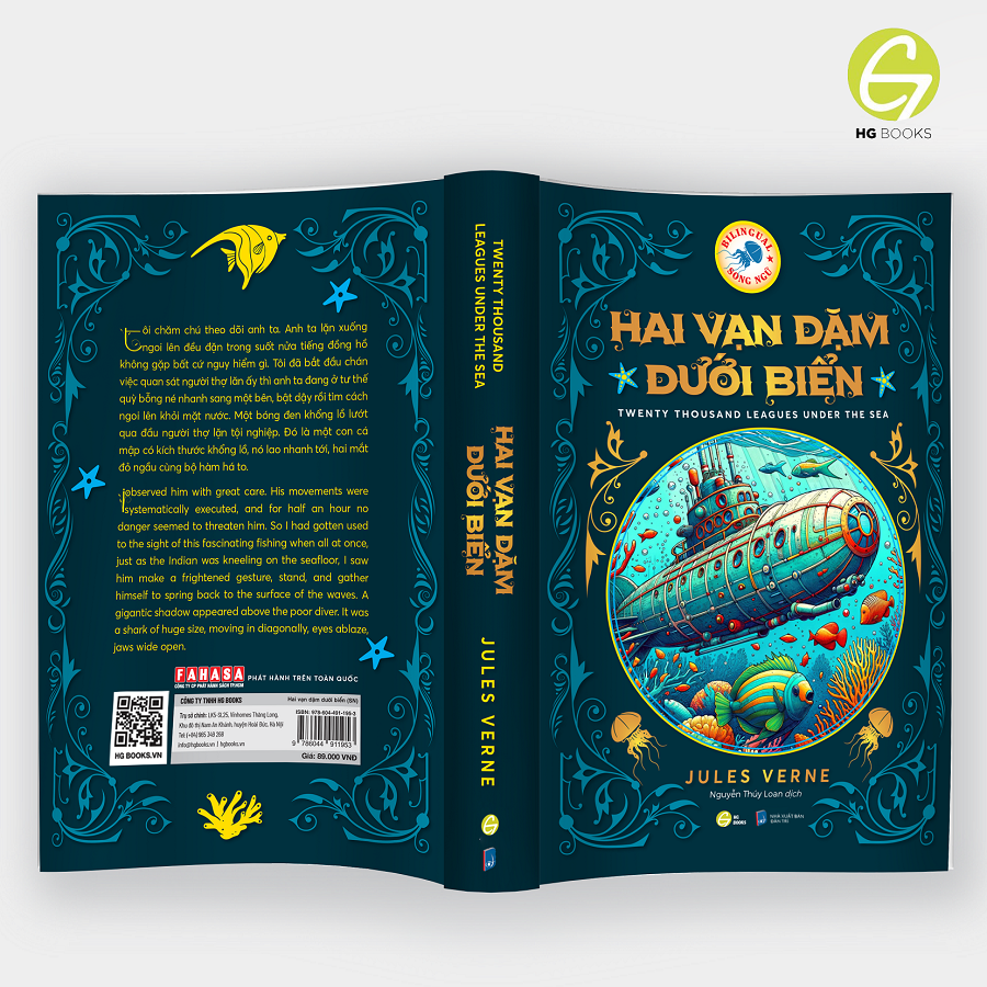 Hai vạn dặm dưới biển - Sách song ngữ kinh điển, có note từ vựng, tặng kèm file nghe - HG Books