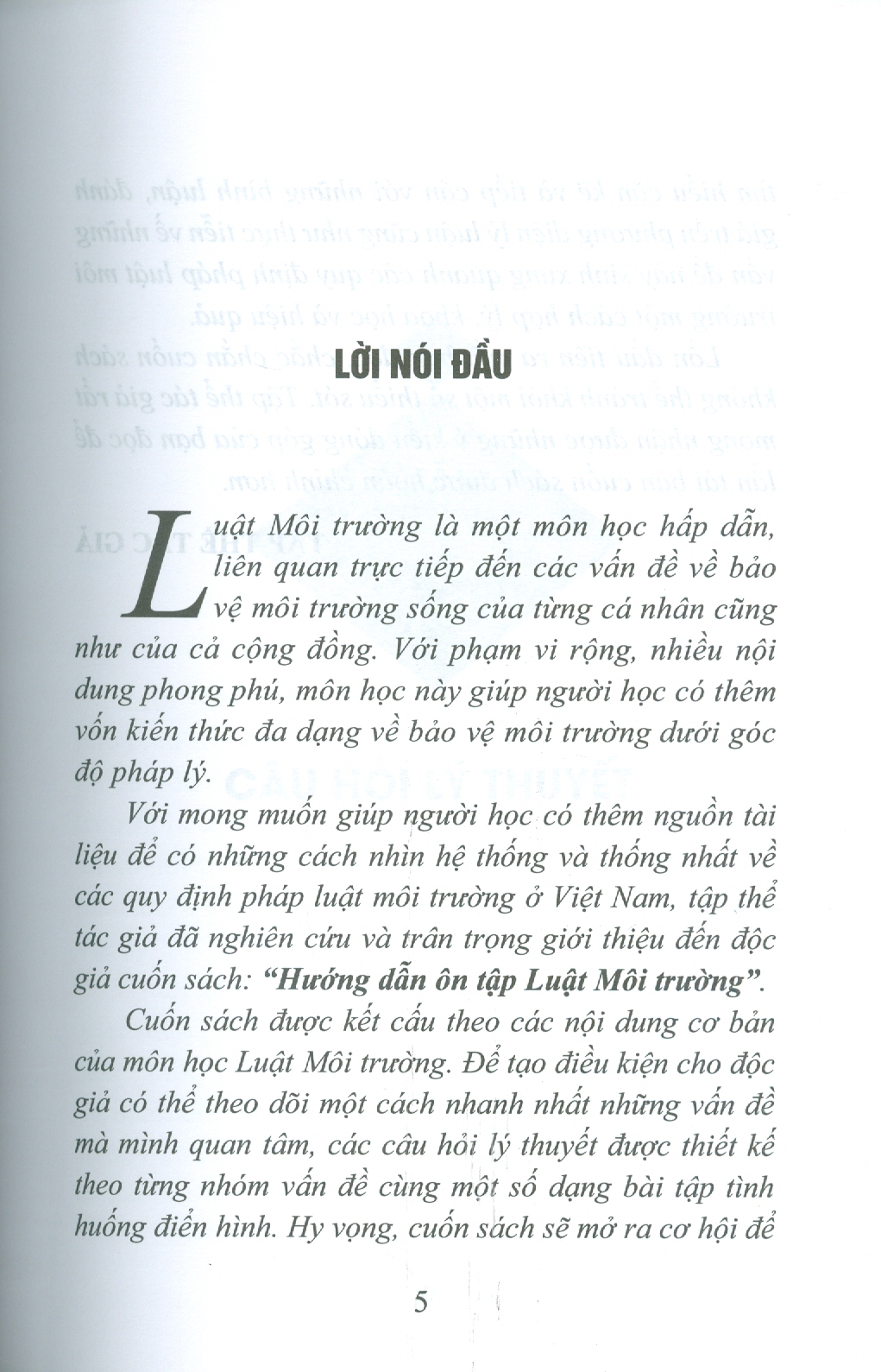 Hướng Dẫn Ôn Tập Luật Môi Trường - Dùng Cho Hệ Đào Tạo Cử Nhân Và Thạc Sĩ Các Chuyên Ngành Thuộc Lĩnh Vực Khoa Học Pháp Lý