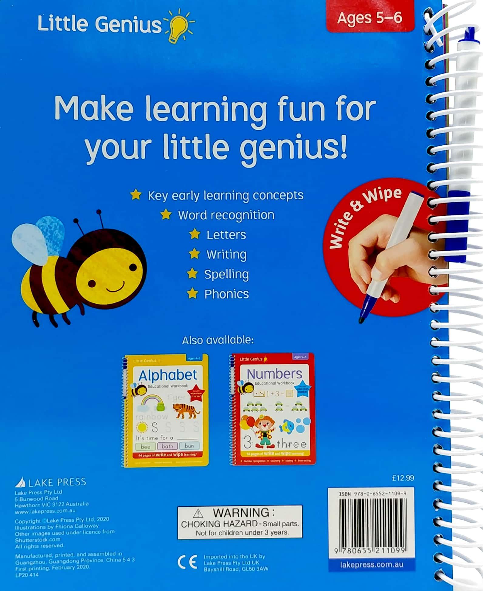 Little Genius Write And Wipe Bind Up - First Words