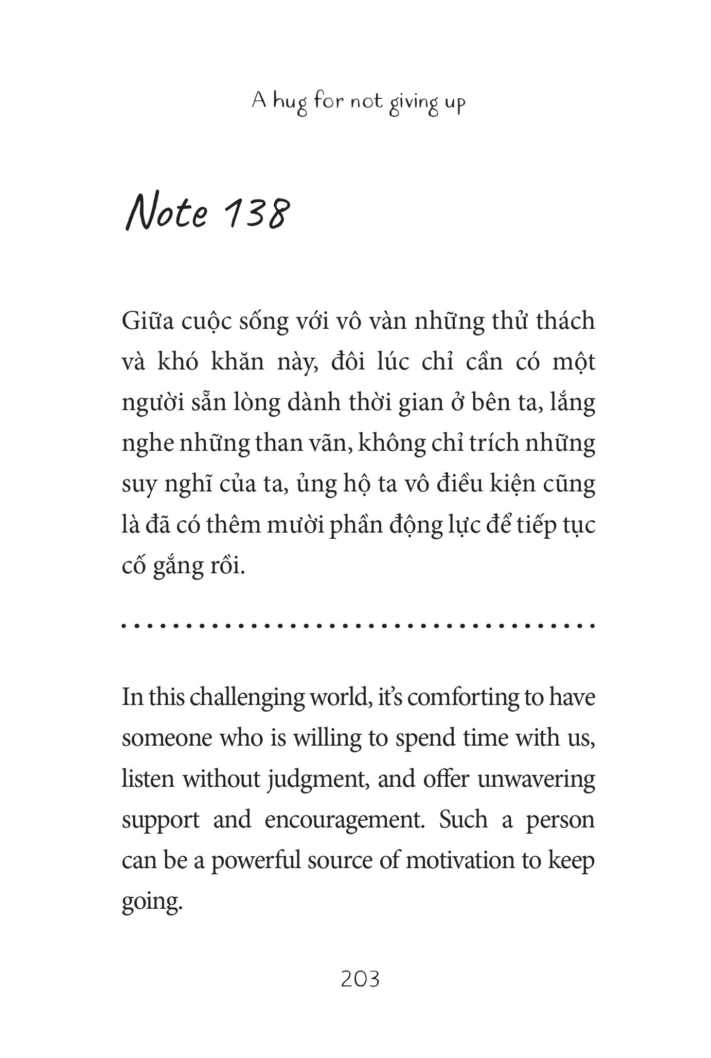 A Hug For Not Giving Up - Gửi Cậu Một Cái Ôm Vì Đã Không Bỏ Cuộc - Song Ngữ Anh-Việt