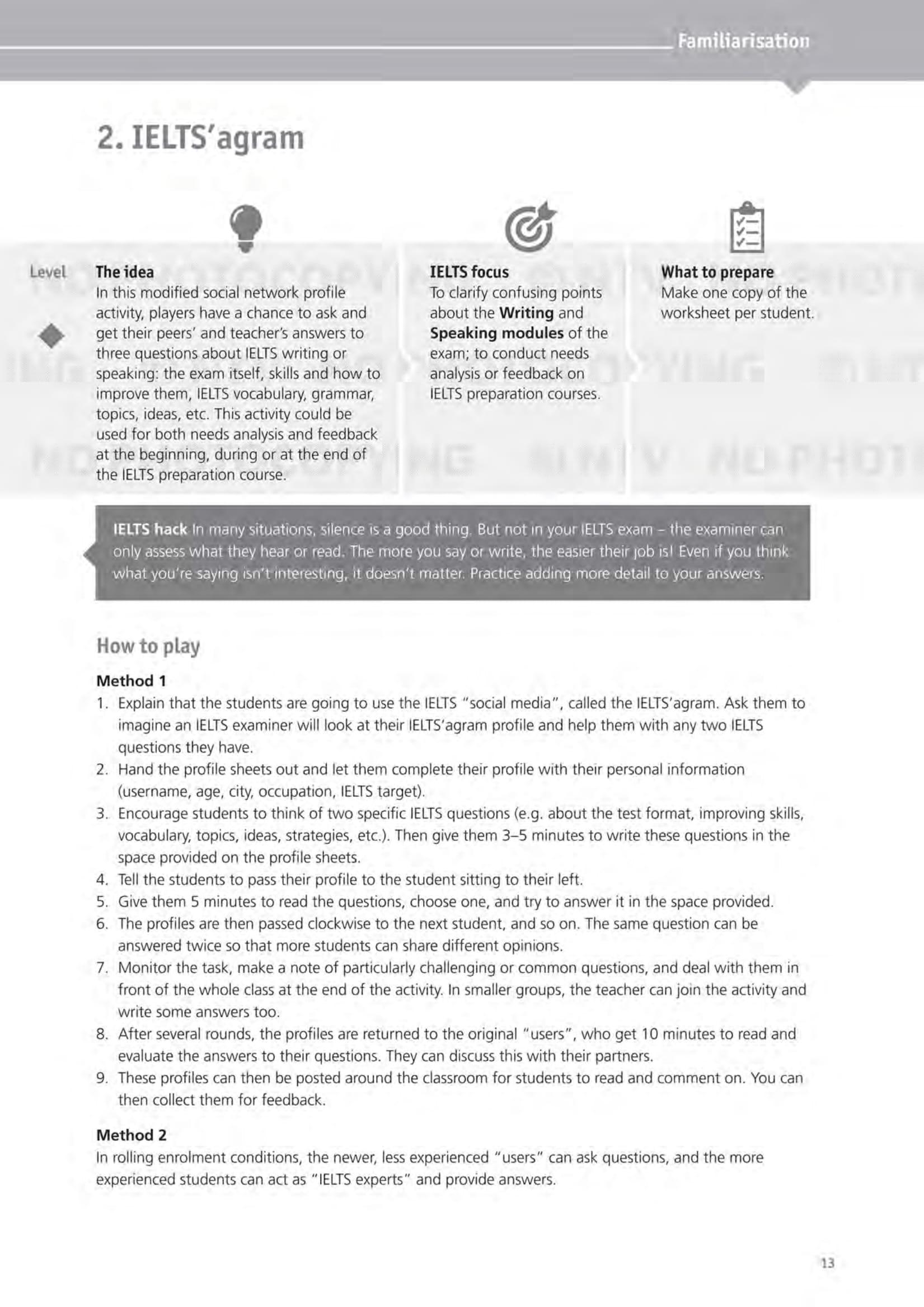 IELTS Games And Activities - Speaking And Writing