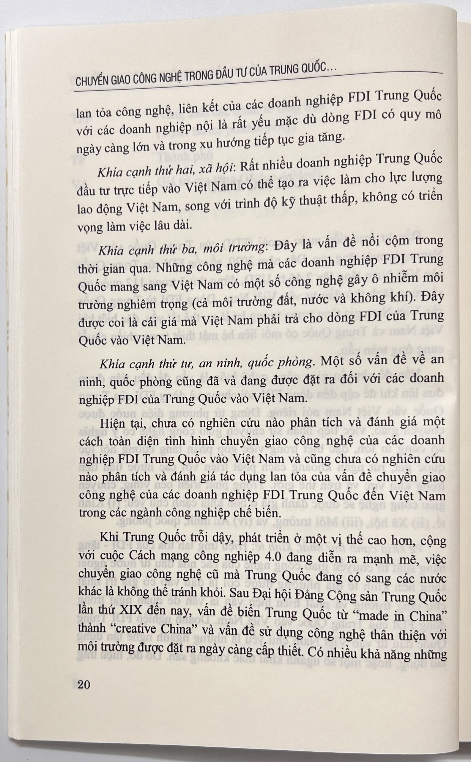 Sách - Chuyển Giao Công Nghệ Trong Đầu Tư Của Trung Quốc Vào Việt Nam