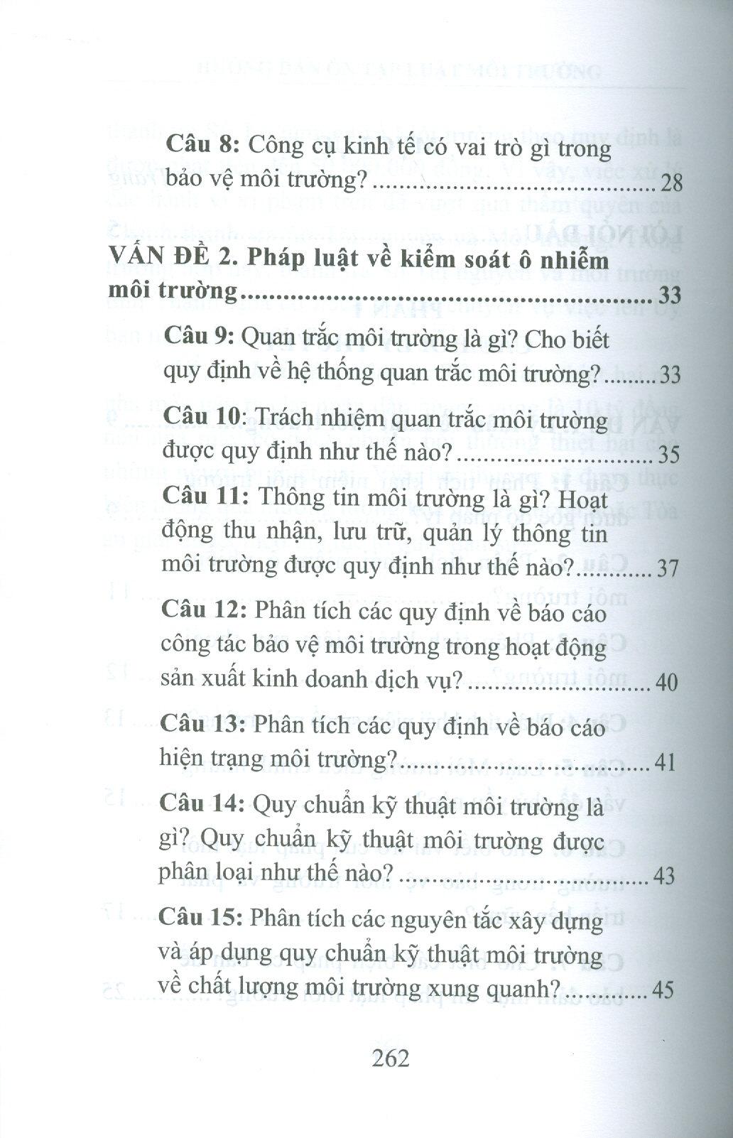 Hướng Dẫn Ôn Tập Luật Môi Trường - Dùng Cho Hệ Đào Tạo Cử Nhân Và Thạc Sĩ Các Chuyên Ngành Thuộc Lĩnh Vực Khoa Học Pháp Lý