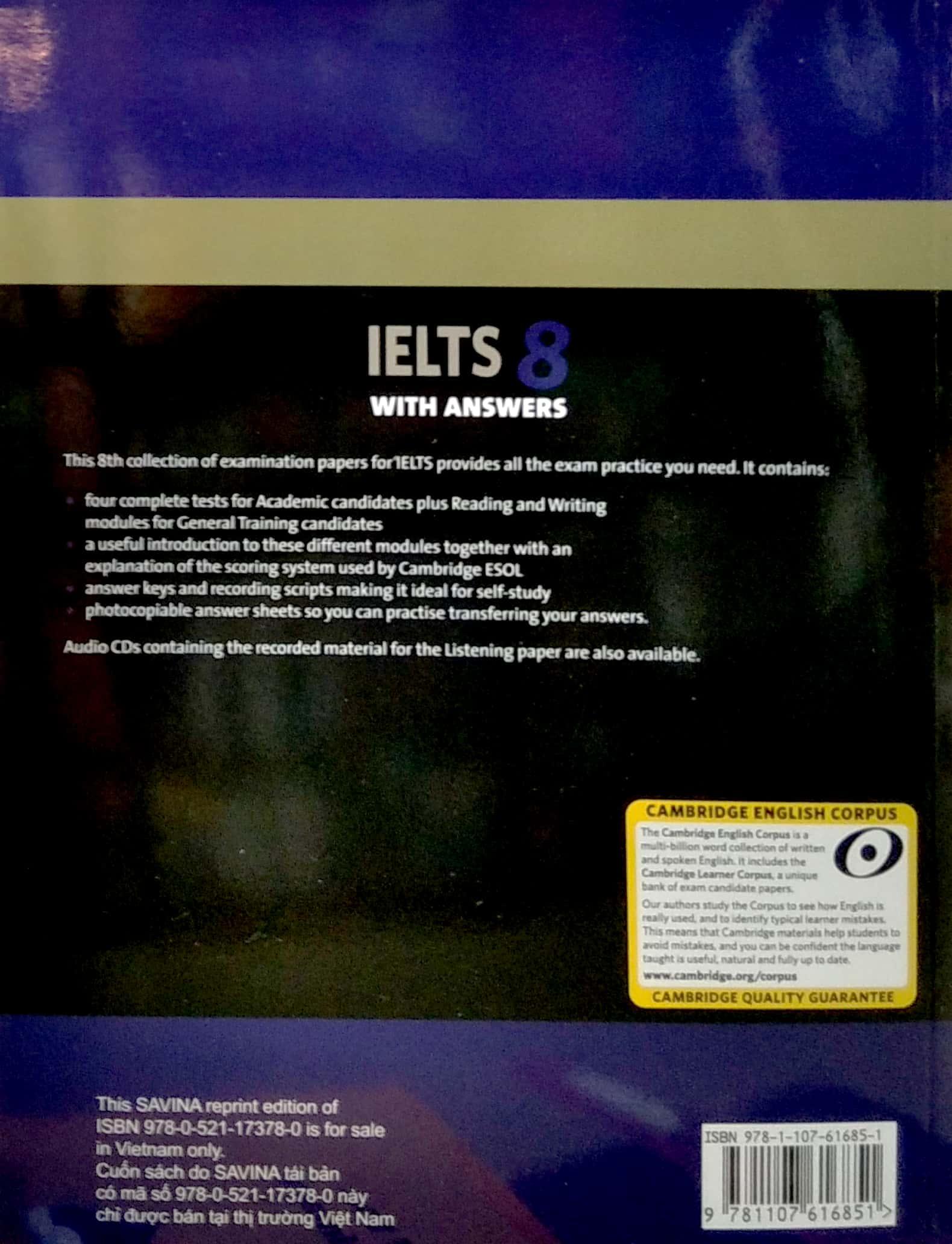 Cambridge IELTS 8 With Answers (Ngôn ngữ Tiếng Anh)