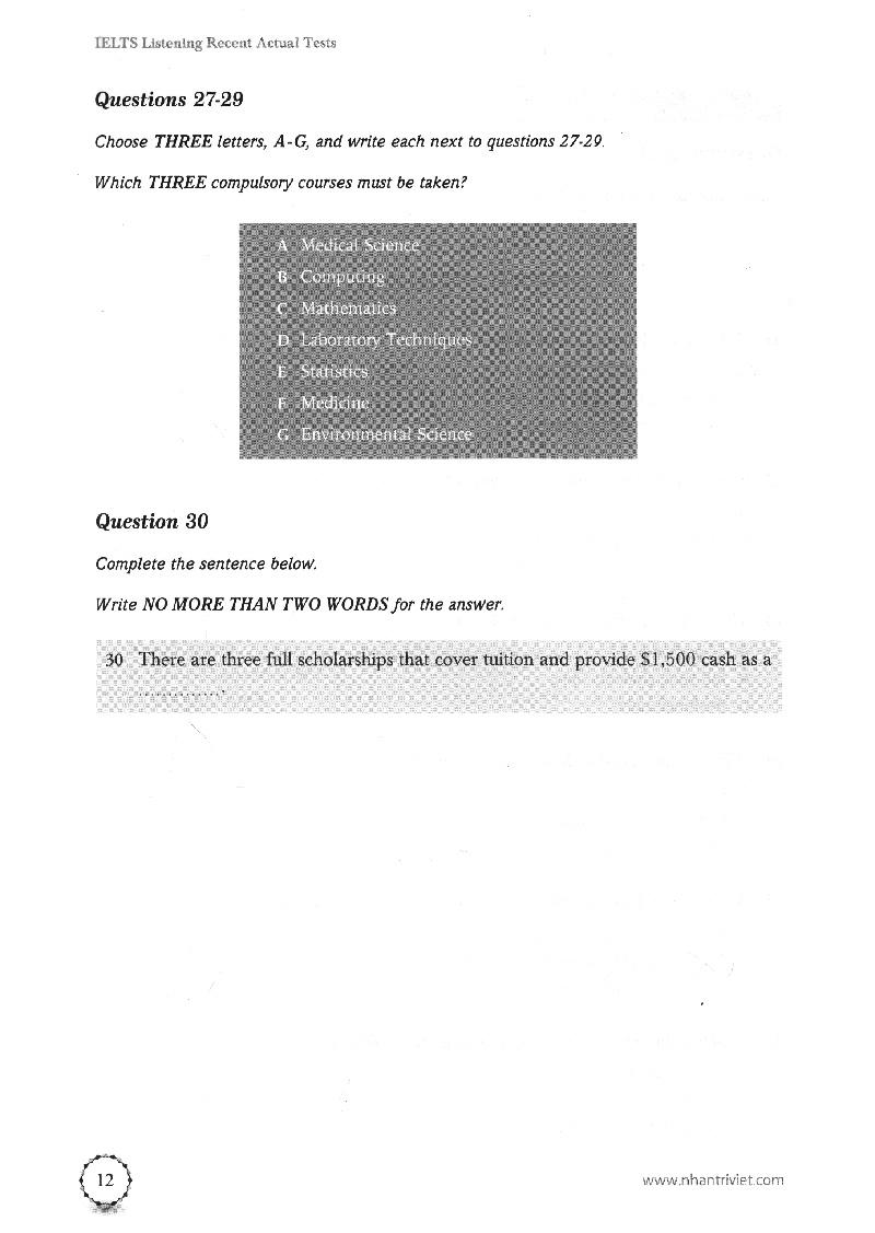 Ielts Listening Recent Actual Test