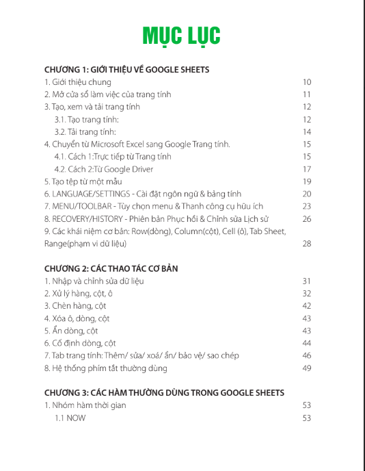Sách Hướng dẫn thực hành Google Sheets từ cơ bản đến nâng cao kèm video bài giảng