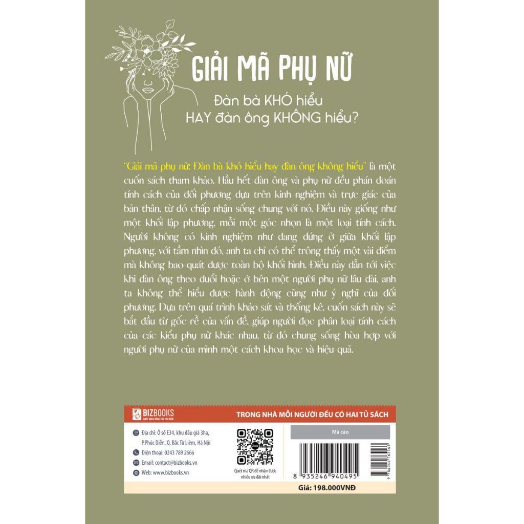 Sách Giải Mã Phụ Nữ - Đàn Bà Khó Hiểu Hay Đàn Ông Không Hiểu? - Nhìn Thấu Nội Tâm Của Tất Cả Phụ Nữ - Bản Quyền