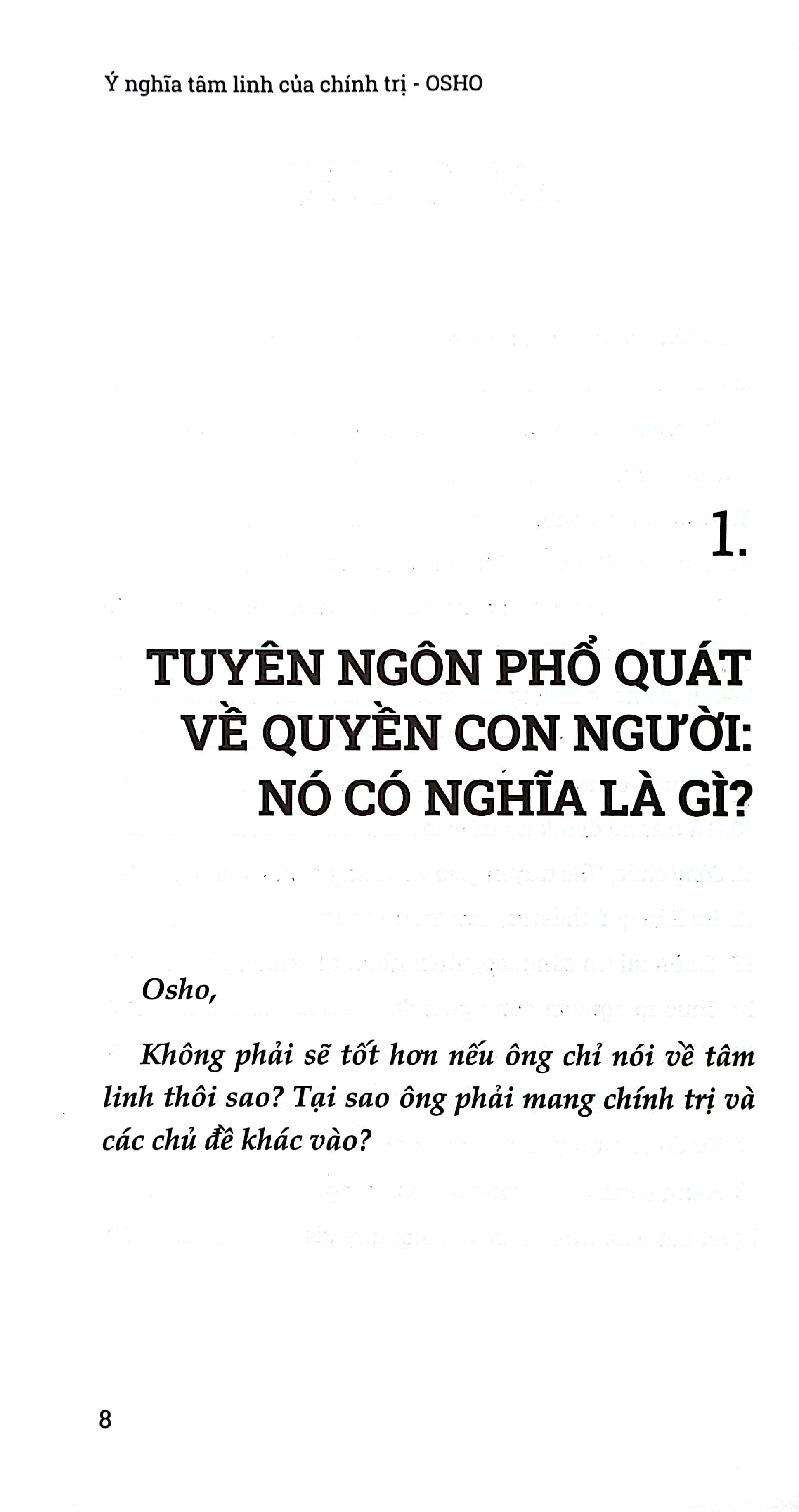 Ý Nghĩa Tâm Linh Của Chính Trị