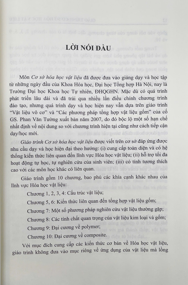 Sách - Giáo trình cơ sở hóa học vật liệu