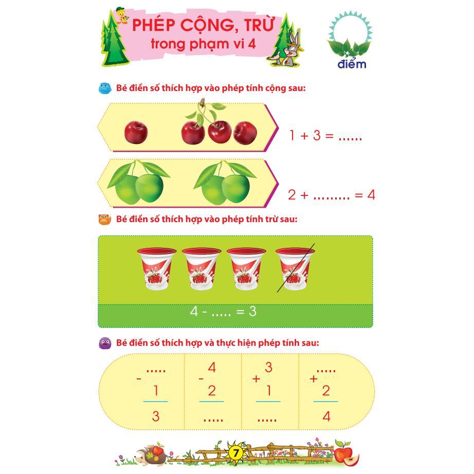 Sách - Bé Chuẩn Bị Vào Lớp 1 - Vở Bé Làm Toán Phát Triển Trí Tuệ - Dành Cho Bé Từ 5 - 6 Tuổi - Minh Thắng