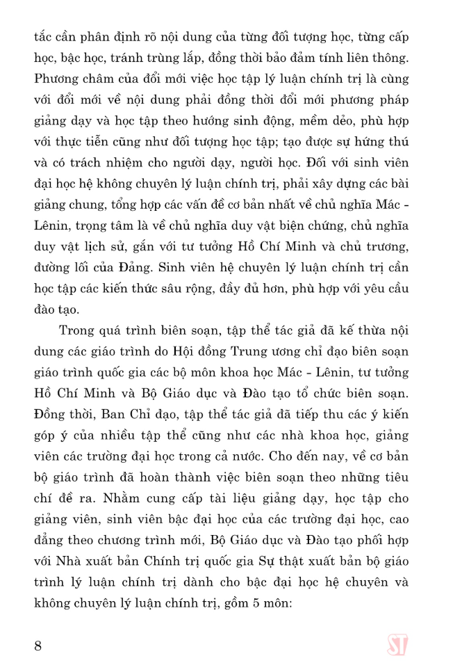Sách - Giáo Trình Triết Học Mác-Lenin (Dành Cho Bậc Đại Học Hệ Chuyên Lý Luận Chính Trị)