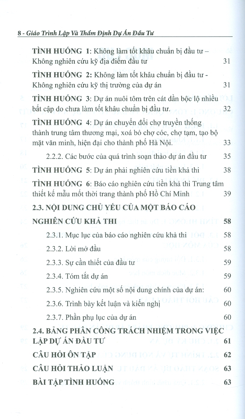 Giáo trình Lập Và Thẩm Định Dự Án Đầu Tư: Lý Thuyết - Tình Huống Thực Tế Và Bài Tập (Sách dành cho những người muốn khởi nghiệp thành công) - Đỗ Phú Trần Tình (Chủ biên); Nguyễn Thanh Huyền; Nguyễn Văn Nên; Trần Thị Kim Đào; Lê Thị Phương Loan)