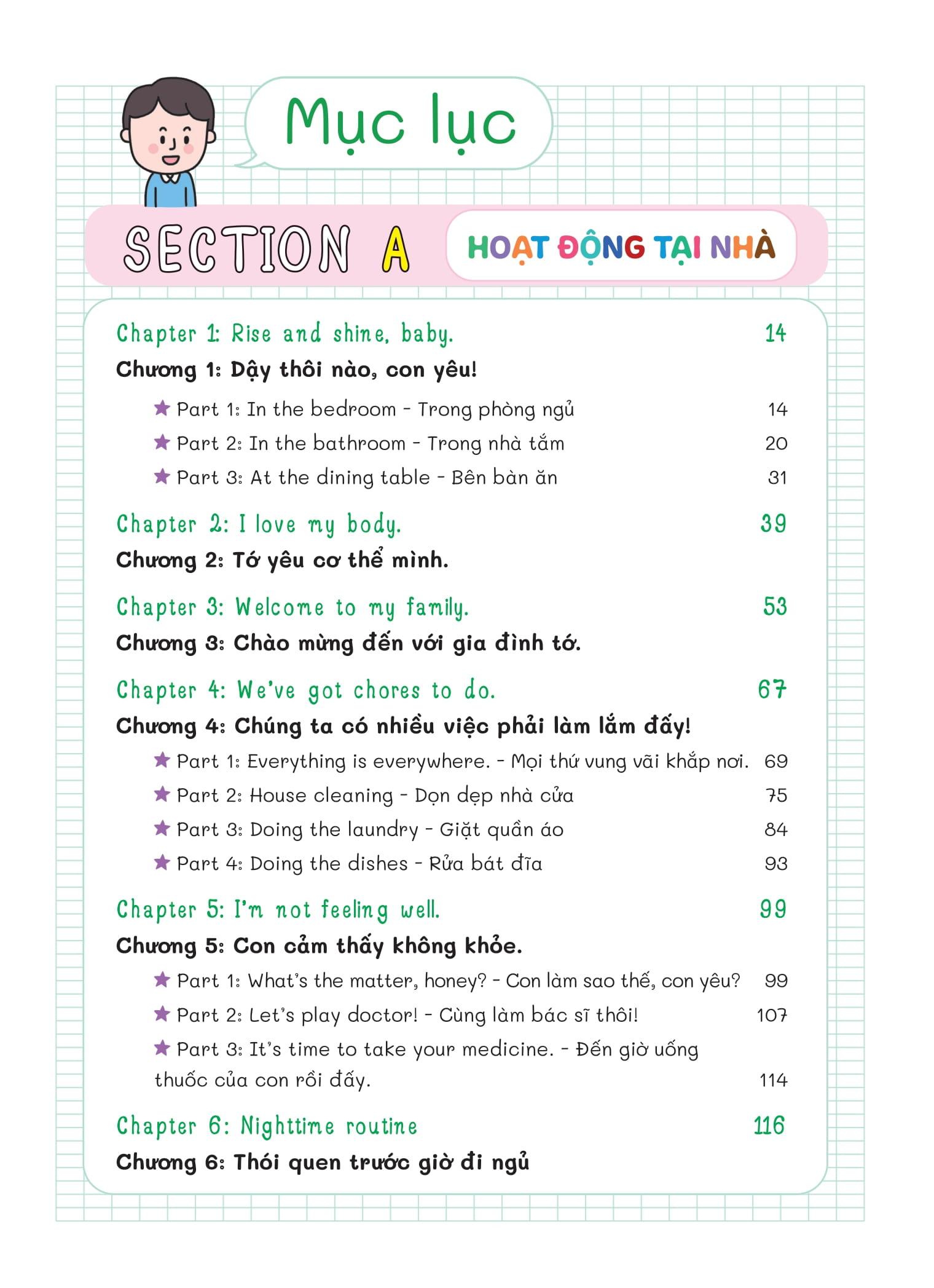 Sách - Gia Đình Song Ngữ - 365 Ngày Cả Nhà Cùng Nói Tiếng Anh Như Người Bản Ngữ - Hoạt Động Tại Nhà - At-Home Activities